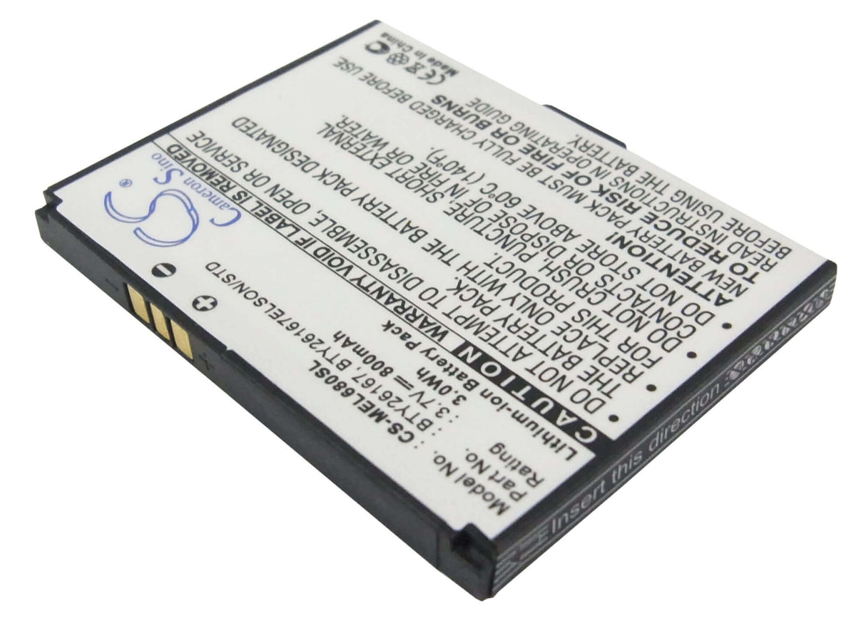3.7V, Li-ion, 800mAh, SmartPhone battery fits Mobistel, Emporia, Bty26167, Elson El680, Mobistel El680, 2.96Wh Mobile, SmartPhone Cameron Sino Technology Limited (Suspended)