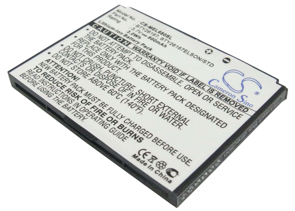 3.7V, Li-ion, 800mAh, SmartPhone battery fits Mobistel, Emporia, Bty26167, Elson El680, Mobistel El680, 2.96Wh Mobile, SmartPhone Cameron Sino Technology Limited (Suspended)