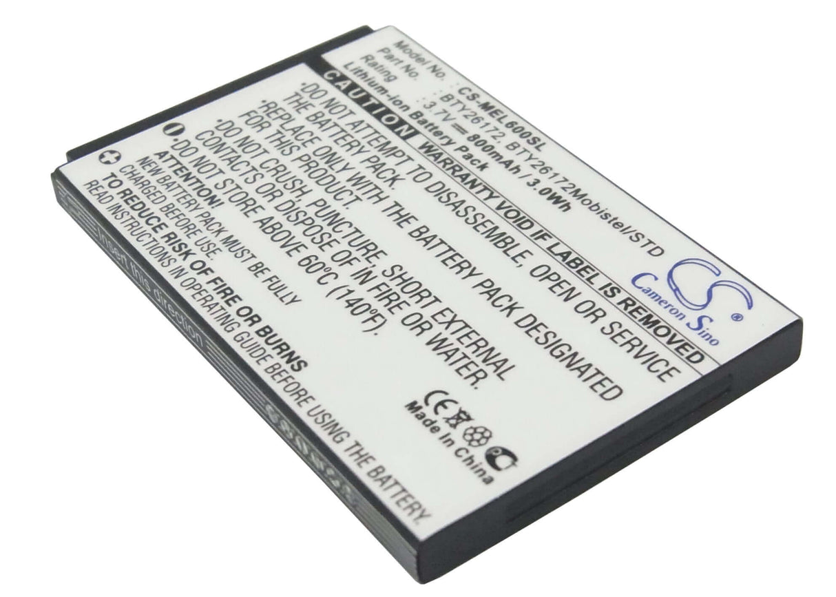 3.7V, Li-ion, 800mAh, SmartPhone battery fits Mobistel, Emporia, Bty26172, Mobistel El600, Mobistel El600 Dual, 2.96Wh Mobile, SmartPhone Cameron Sino Technology Limited (Smartphone)