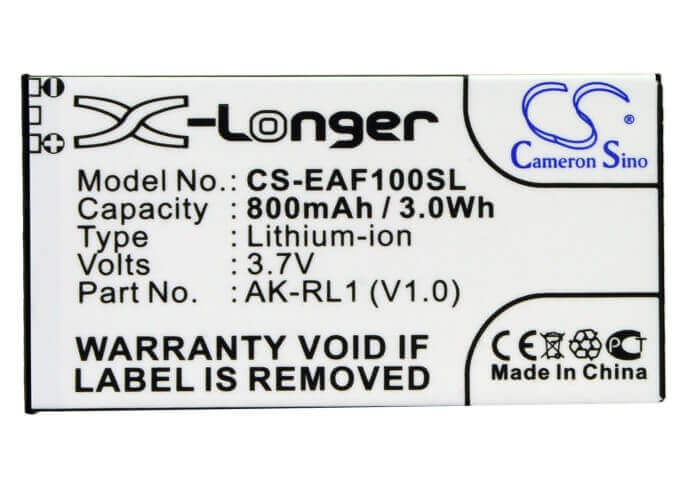3.7V, Li-ion, 800mAh, SmartPhone battery fits Emporia, Ak-rl1, Rl1, Vf1c, 2.96Wh Mobile, SmartPhone Cameron Sino Technology Limited (Smartphone)