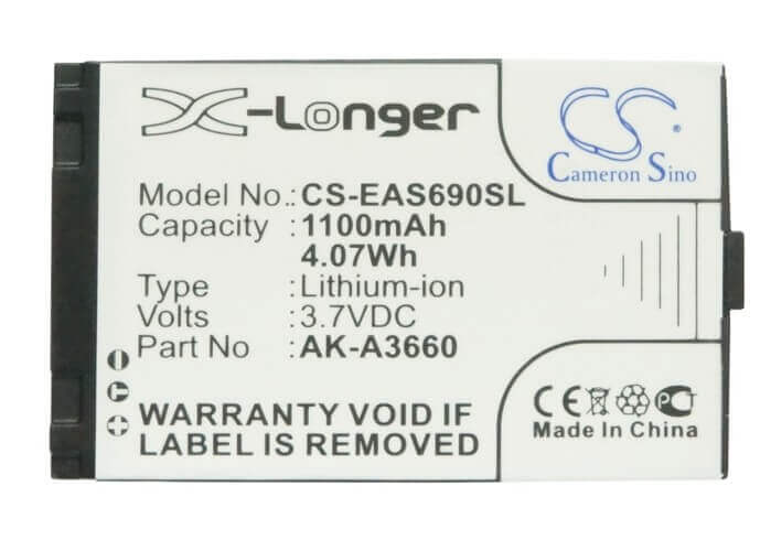 3.7V, Li-ion, 1100mAh, SmartPhone battery fits Emporia, Ak-a3660, A3690, Safetyplus, 4.07Wh Mobile, SmartPhone Cameron Sino Technology Limited (Smartphone)