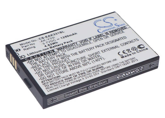 3.7V, Li-ion, 1250mAh, SmartPhone battery fits Emporia, Ak-v33i, Care Plus, Careplus, 4.63Wh Mobile, SmartPhone Cameron Sino Technology Limited (Smartphone)