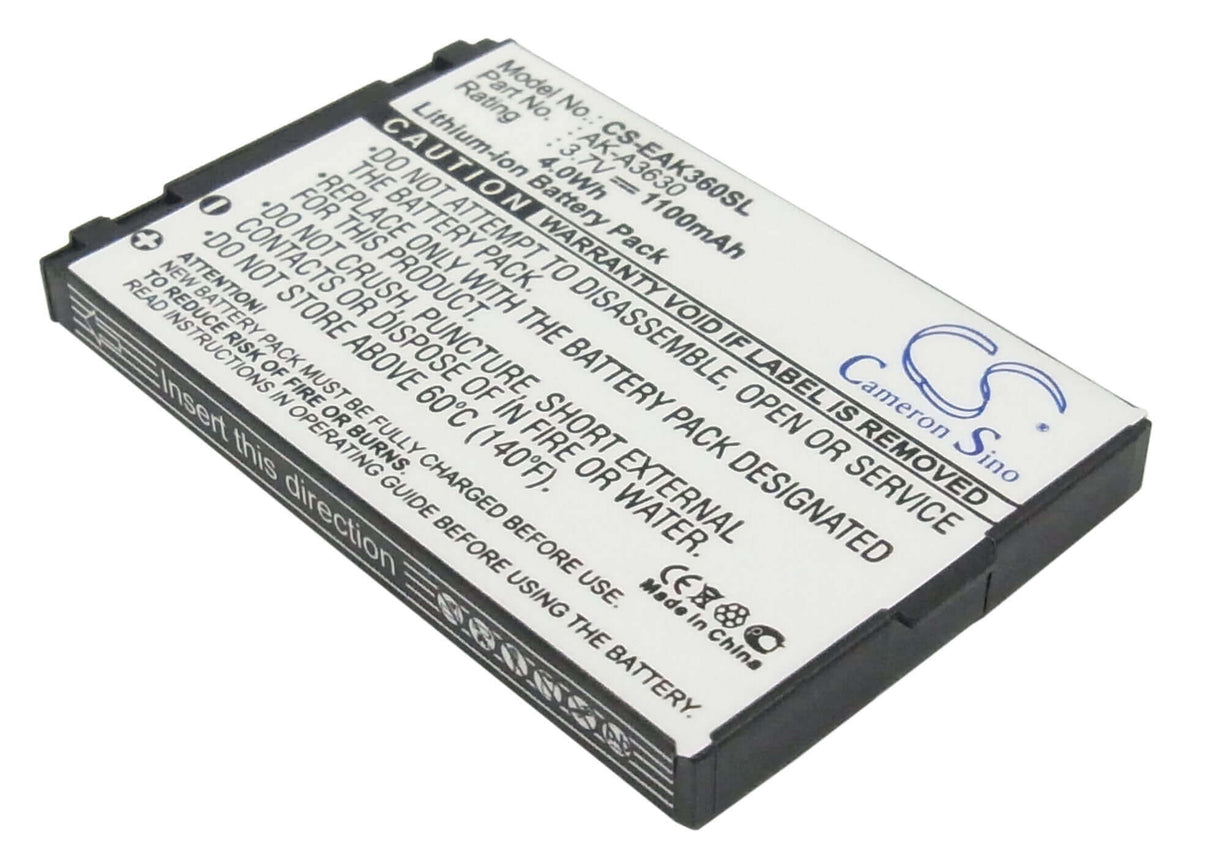 3.7V, Li-ion, 1100mAh, SmartPhone battery fits Emporia, Ak-a3630, Teleme A3620, 4.07Wh Mobile, SmartPhone Cameron Sino Technology Limited (Smartphone)