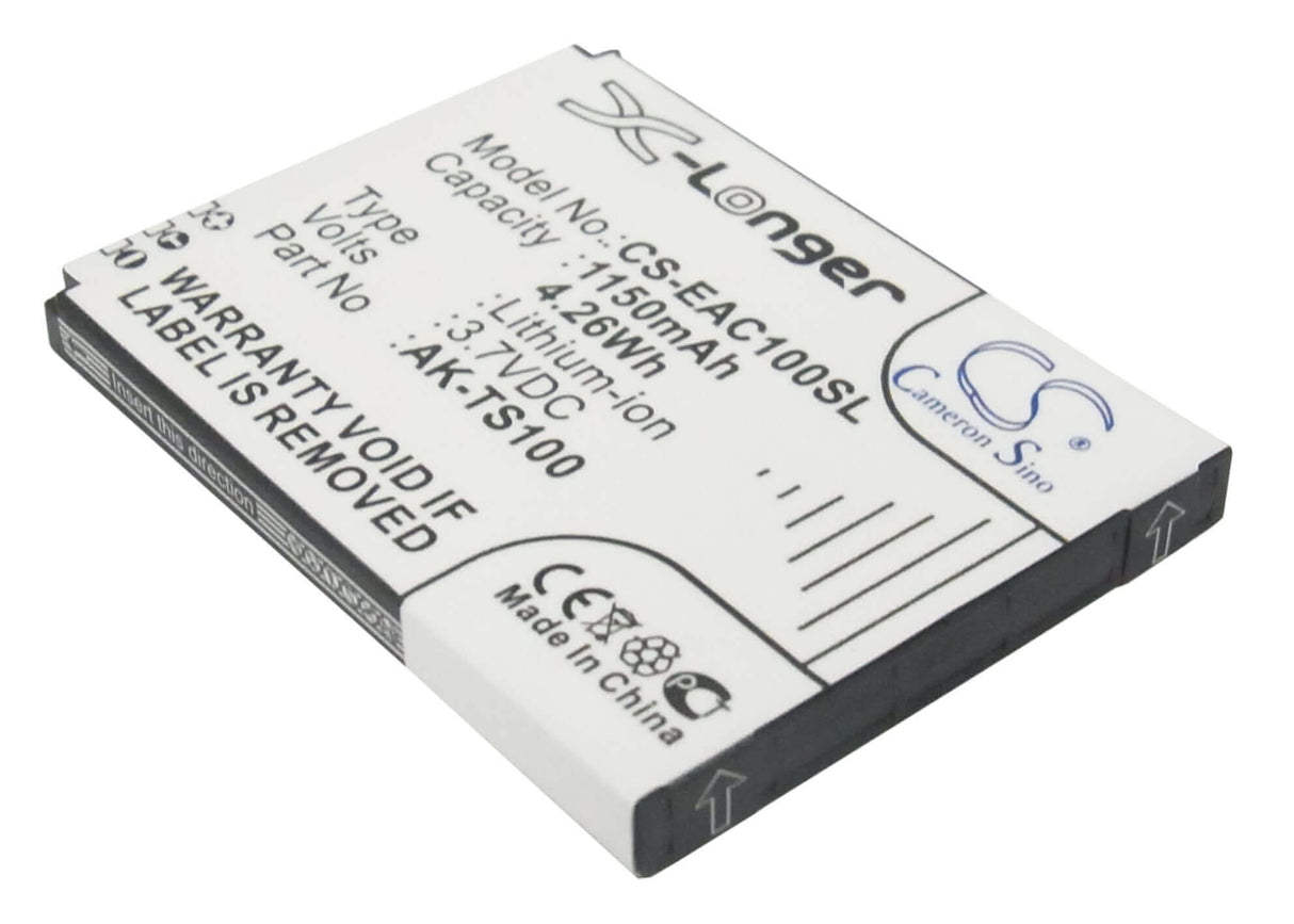 3.7V, Li-ion, 1150mAh, SmartPhone battery fits Emporia, Ak-ts100, Telme Ts100, Telme Ts100s, 4.26Wh Mobile, SmartPhone Cameron Sino Technology Limited (Smartphone)
