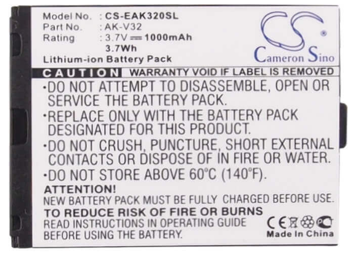 3.7V, Li-ion, 1000mAh, SmartPhone battery fits Emporia, Ak-v32, Click, Click V32, 3.7Wh Mobile, SmartPhone Cameron Sino Technology Limited (Smartphone)