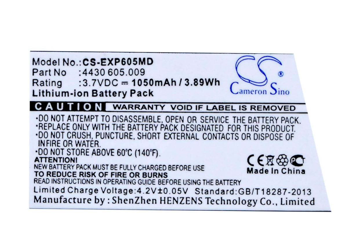 3,7V, Li-ion, 1050mAh, batterie médicale compatible avec Eppendorf, 4430 605.009, Easypet 3, 3.89Wh Medical Cameron Sino Technology Limited (Médical)