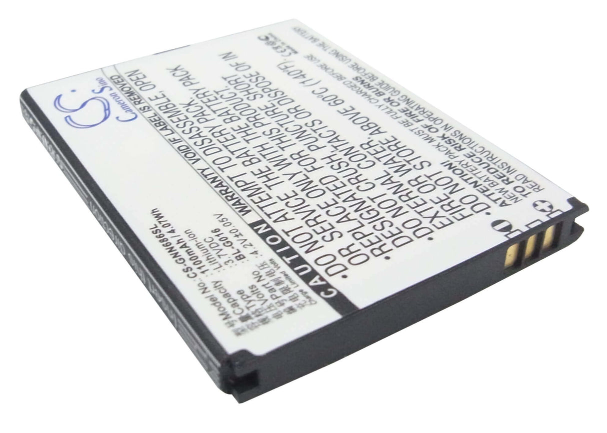 3.7V, Li-ion, 1100mAh, SmartPhone battery fits Explay, Ngm, Gionee, Bl-g016, Infinity, Infinity Ii, 4.07Wh Mobile, SmartPhone Cameron Sino Technology Limited (Smartphone)