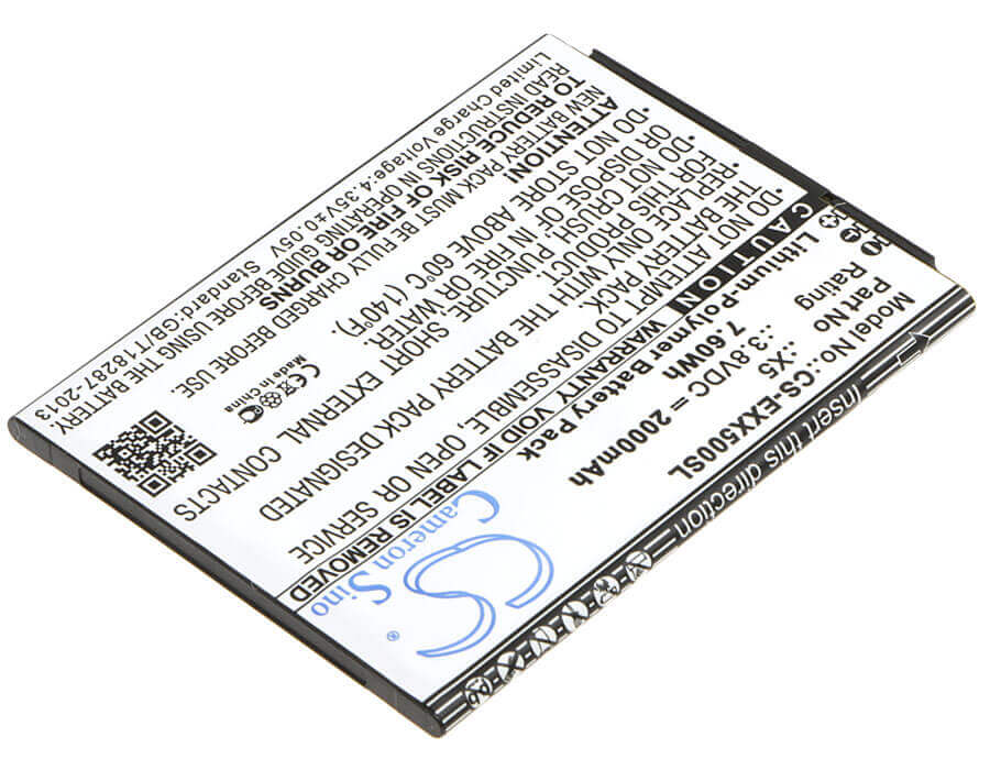 3.8V, Li-Polymer, 2000mAh, SmartPhone battery fits Explay, X5, X5, 7.6Wh Mobile, SmartPhone Cameron Sino Technology Limited (Smartphone)