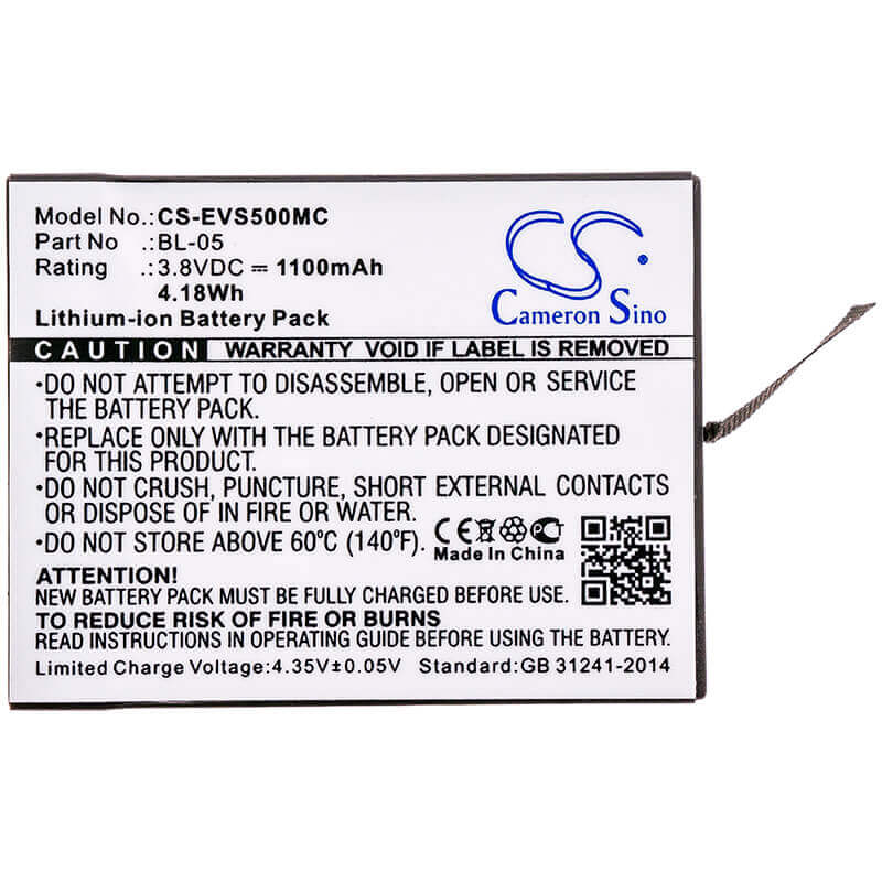 3.8V, Li-ion, 1100mAh, Camera battery fits Ezviz, Bl-05, S5 Plus, S5 Plus Sports, 4.18Wh Camera Cameron Sino Technology Limited (Suspended)