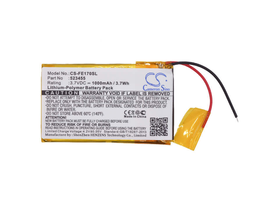 Li-Polymer Amplifier Battery For Fiio, E17, E7 3.7v, 1000mah - 3.70wh Amplifier Cameron Sino Technology Limited
