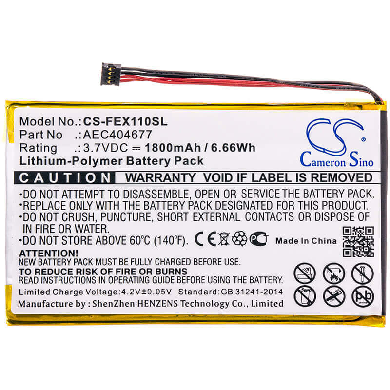 Batterie amplificateur Li-Polymer pour Fiio, Fx1221, X1 II, 3.7v, 1800mAh - 6.66Wh Amplificateur Cameron Sino Technology Limited