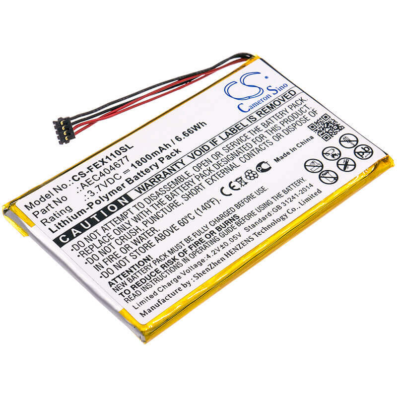 Batterie amplificateur Li-Polymer pour Fiio, Fx1221, X1 II, 3.7v, 1800mAh - 6.66Wh Amplificateur Cameron Sino Technology Limited