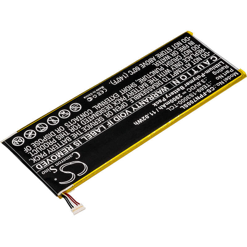 3.8V, Li-Polymer, 2900mAh, Tablet battery fits Fisherprice, Te69-1s3000-tcl, Nabi 7, Nbfp07mkg, 11.02Wh Tablet Cameron Sino Technology Limited (Suspended)