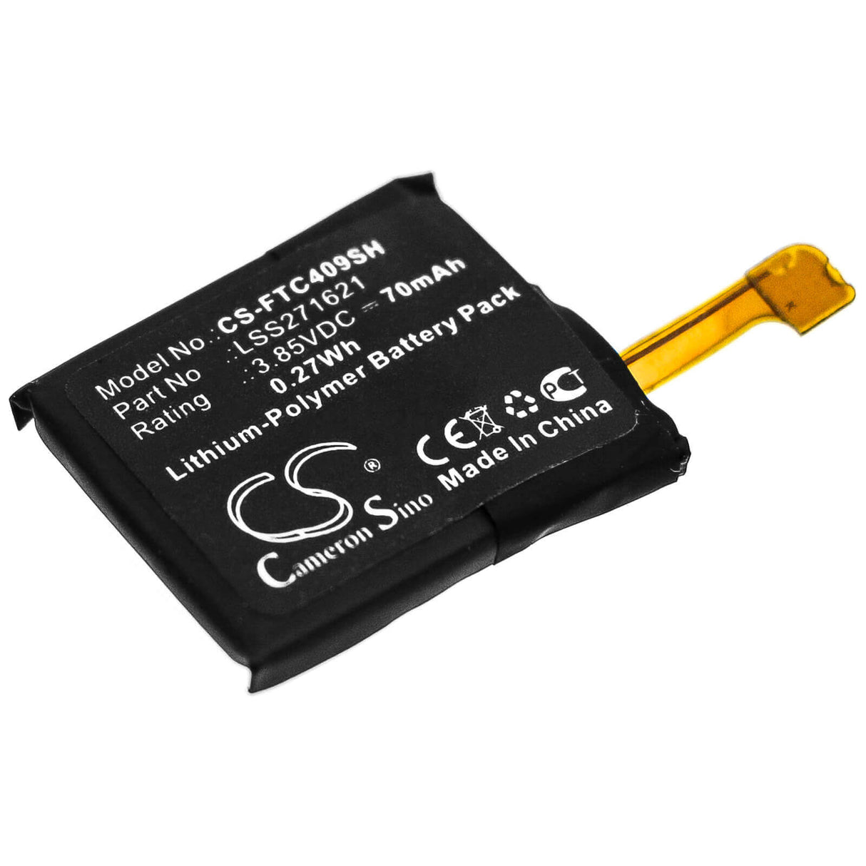 Battery For Fitbit, Charge, 3, Fb409 3.85v, 70mah - 0.27wh Batteries for Electronics Cameron Sino Technology Limited (Suspended)