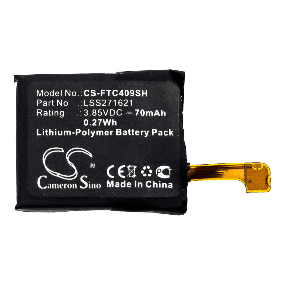 Battery For Fitbit, Charge, 3, Fb409 3.85v, 70mah - 0.27wh Batteries for Electronics Cameron Sino Technology Limited (Suspended)