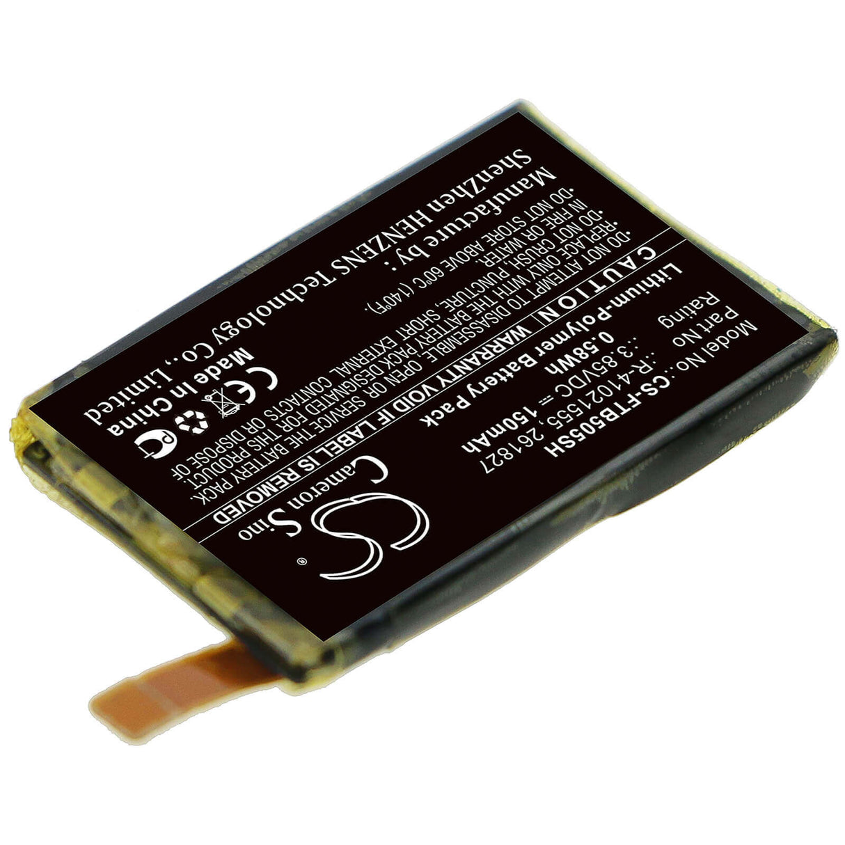 Smartwatch Battery For Fitbit, Fb504, Fb505, Versa 3.85v, 150mah - 0.58wh Smartwatch Cameron Sino Technology Limited