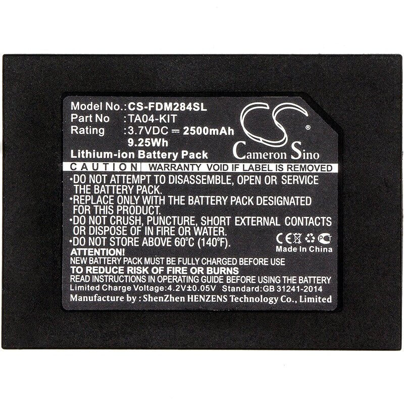 3.7V, Li-ion, 2500mAh, batterie de caméra thermique compatible avec Flir, Ta04, Dm284, Dm284 Imaging Multimeter, 9.25Wh Caméra thermique Cameron Sino Technology Limited