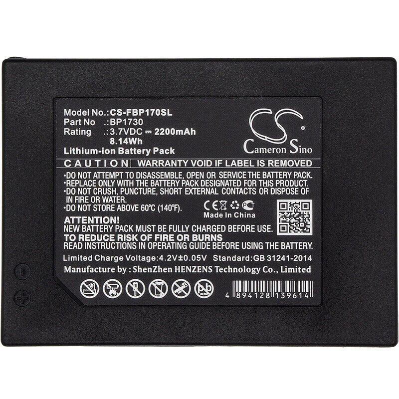 3.7V, Li-ion, 2200mAh, Equipment battery fits Fluke, 4146702, 1730, 1730 Energie Logger, 8.14Wh Equipment, Survey, Test Cameron Sino Technology Limited