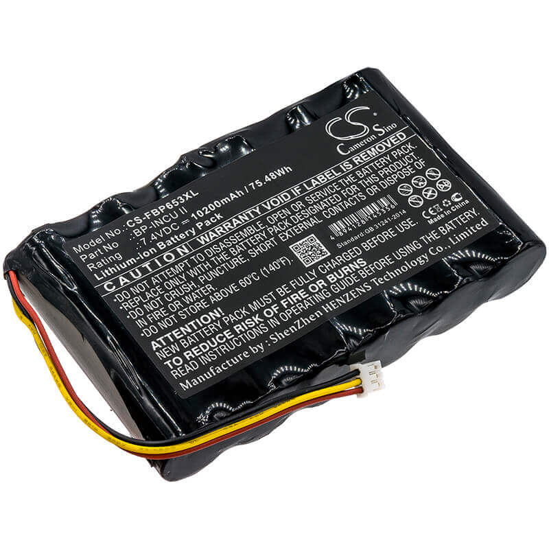 7.4V, Li-ion, 10200mAh, Equipment battery fits Fluke, Bp-incu Ii, Biomedical INCU II Incubator, Radiant Warmer Analyzer, 75.48Wh Equipment, Survey, Test Cameron Sino Technology Limited