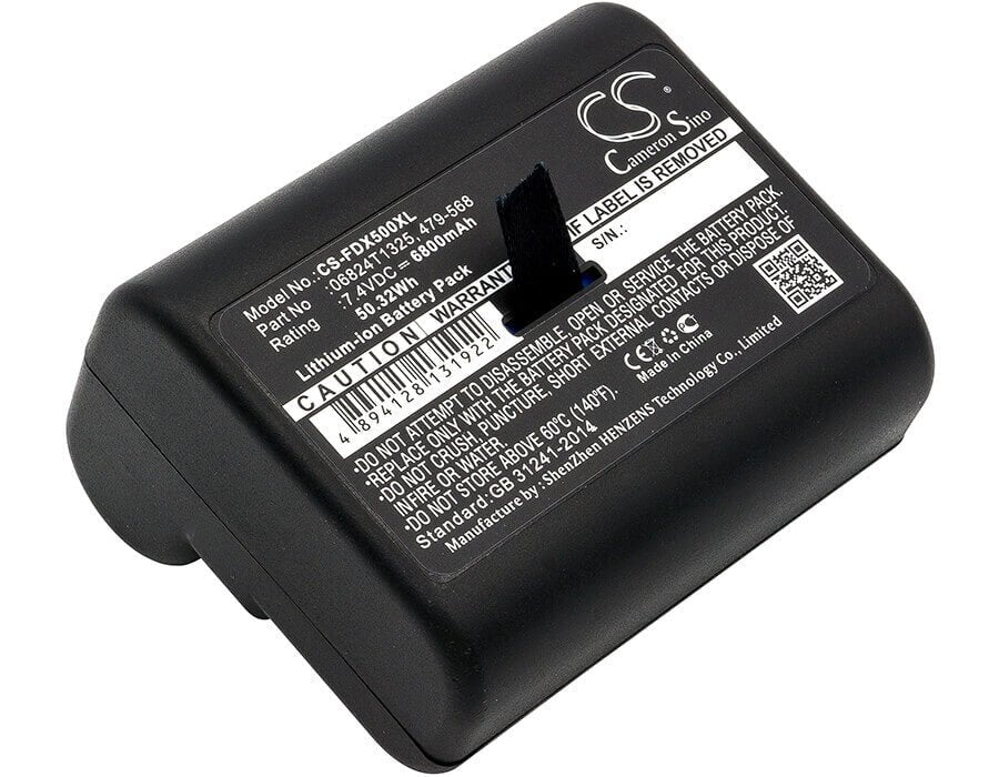 7.4V, Li-ion, 6800mAh, Equipment battery fits Netscout, Fluke, 06824t1325, DSX Versiv, Dsx-5000 Cableanalyzer, 50.32Wh Equipment, Survey, Test Cameron Sino Technology Limited
