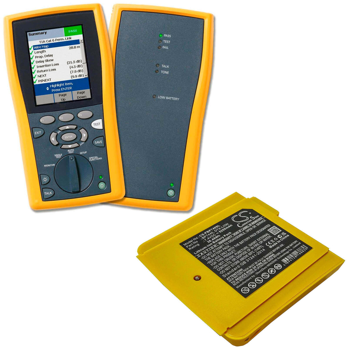 Equipment Battery for Fluke, Dtx-1200-m, Dtx-1200-ms, Dtx-1800-m 7.4v, 5200mah - 38.48wh Equipment, Survey, Test Cameron Sino Technology Limited