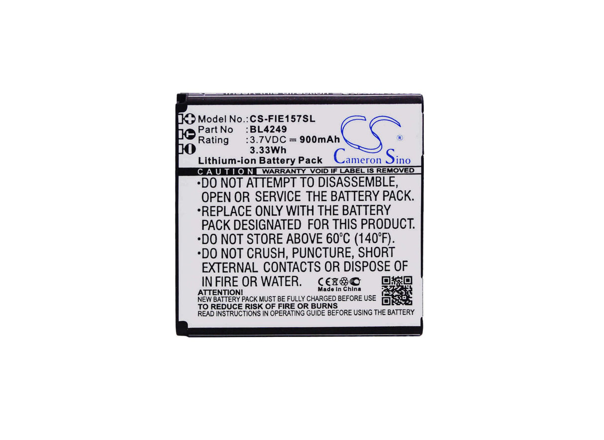 3.7V, Li-ion, 900mAh, SmartPhone battery fits Fly, Bl4249, E145tv, E157, 3.33Wh Mobile, SmartPhone Cameron Sino Technology Limited (Suspended)