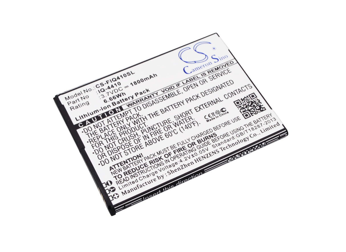 3.7V, Li-ion, 1800mAh, SmartPhone battery fits Fly, Myphone, Iq-4410, Iq-4410, 6.66Wh Mobile, SmartPhone Cameron Sino Technology Limited (Suspended)