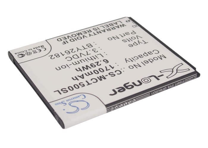 3.7V, Li-ion, 1700mAh, SmartPhone battery fits Micromax, Myphone, Fly, Mobistel, Bty26182, Iq 451 Vista, 6.29Wh Mobile, SmartPhone Cameron Sino Technology Limited (Smartphone)