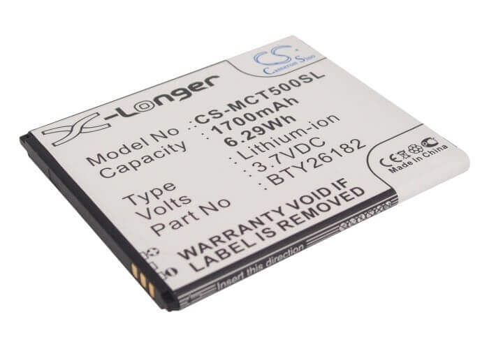 3.7V, Li-ion, 1700mAh, SmartPhone battery fits Micromax, Myphone, Fly, Mobistel, Bty26182, Iq 451 Vista, 6.29Wh Mobile, SmartPhone Cameron Sino Technology Limited (Smartphone)