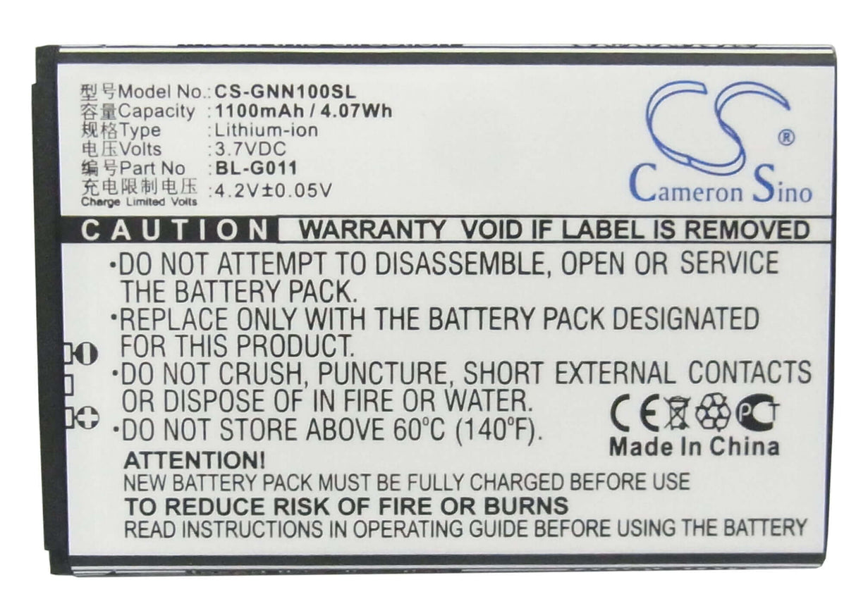 3.7V, Li-ion, 1100mAh, SmartPhone battery fits Fly, Gionee, Bl-g011, Iq235, 4.07Wh Mobile, SmartPhone Cameron Sino Technology Limited (Suspended)