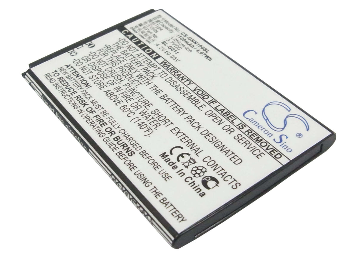 3.7V, Li-ion, 1100mAh, SmartPhone battery fits Fly, Gionee, Bl-g011, Iq235, 4.07Wh Mobile, SmartPhone Cameron Sino Technology Limited (Suspended)