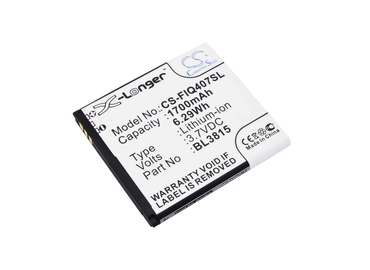 3.7V, Li-ion, 1700mAh, SmartPhone battery fits Fly, Bl3815, Era Nano 7, Iq4407, 6.29Wh Mobile, SmartPhone Cameron Sino Technology Limited (Suspended)