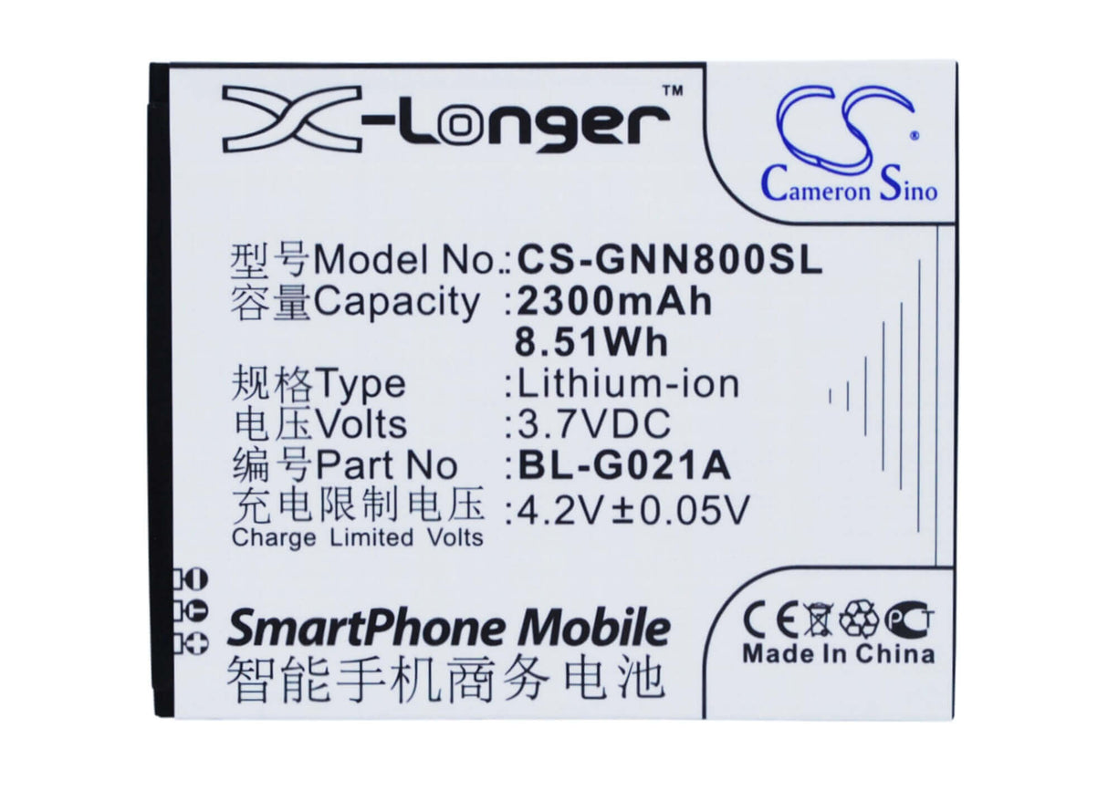 3.7V, Li-Polymer, 2300mAh, SmartPhone battery fits Ngm, Xolo, Fly, Gionee, Myphone, Bl-g021a, Elegance 2, Iq446, 8.51Wh Mobile, SmartPhone Cameron Sino Technology Limited (Smartphone)