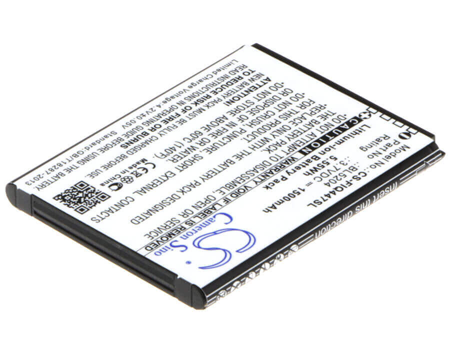 3.7V, Li-ion, 1500mAh, SmartPhone battery fits Fly, Bl5204, Era Life 1, Iq447, 5.55Wh Mobile, SmartPhone Cameron Sino Technology Limited (Smartphone)
