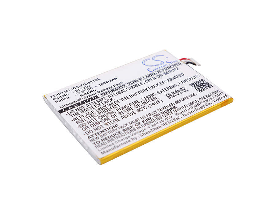 3.8V, Li-Polymer, 1800mAh, batterie de smartphone compatible avec Fly, Bl7207, Iq4511 Octa, Tornado One, 6.84Wh Mobile, SmartPhone Cameron Sino Technology Limited (Smartphone)