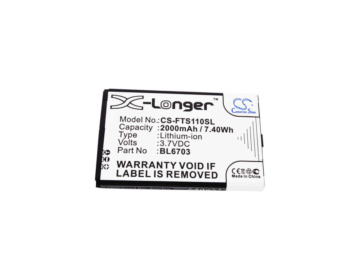 3.7V, Li-ion, 2000mAh, SmartPhone battery fits Fly, Bl6703, Ts110, 7.4Wh Mobile, SmartPhone Cameron Sino Technology Limited (Smartphone)