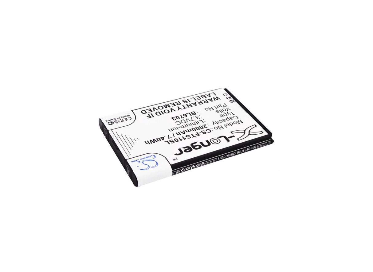 3.7V, Li-ion, 2000mAh, SmartPhone battery fits Fly, Bl6703, Ts110, 7.4Wh Mobile, SmartPhone Cameron Sino Technology Limited (Smartphone)
