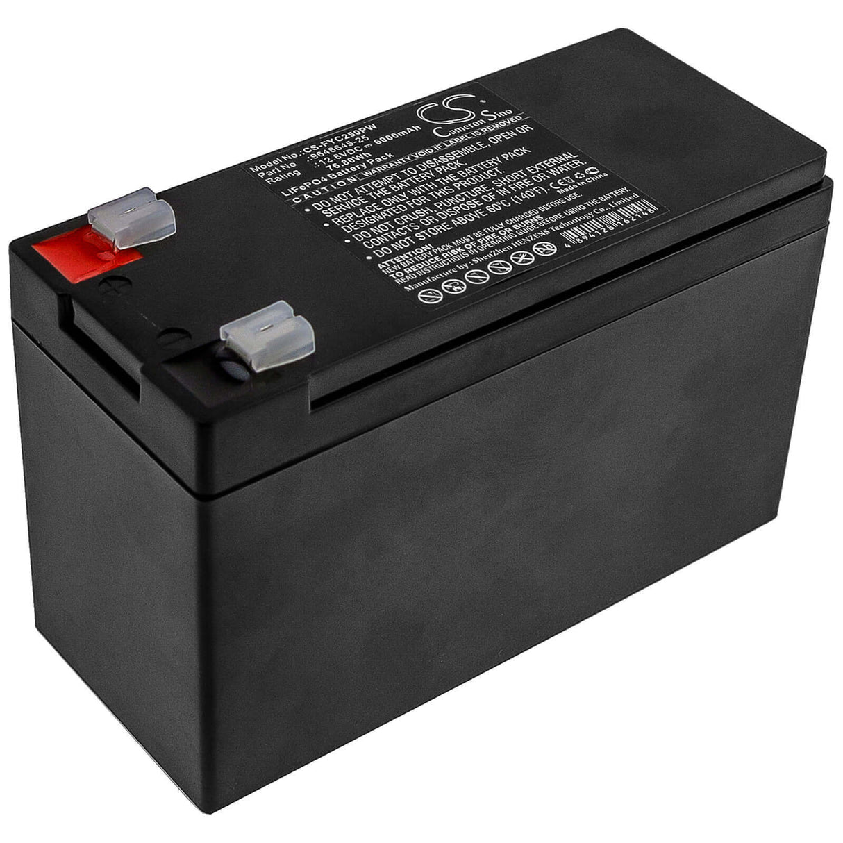 12.8V, LiFePO4, 6000mAh, Lawn Mowers battery fits Flymo, 9648645-25, Contour Powerplus Cordless Cct, Contour Powerplus Cordless Cct, 76.80Wh Lawn Mowers Cameron Sino Technology Limited