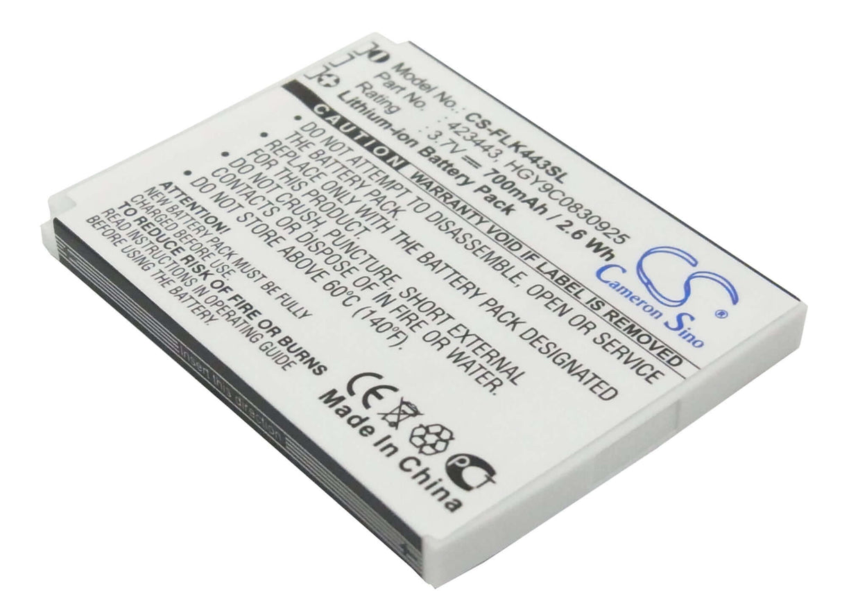 3.7V, Li-ion, 700mAh, Headset battery fits Foxlink, 423443, 423443, 2.59Wh Wireless Headset Cameron Sino Technology Limited (Suspended)