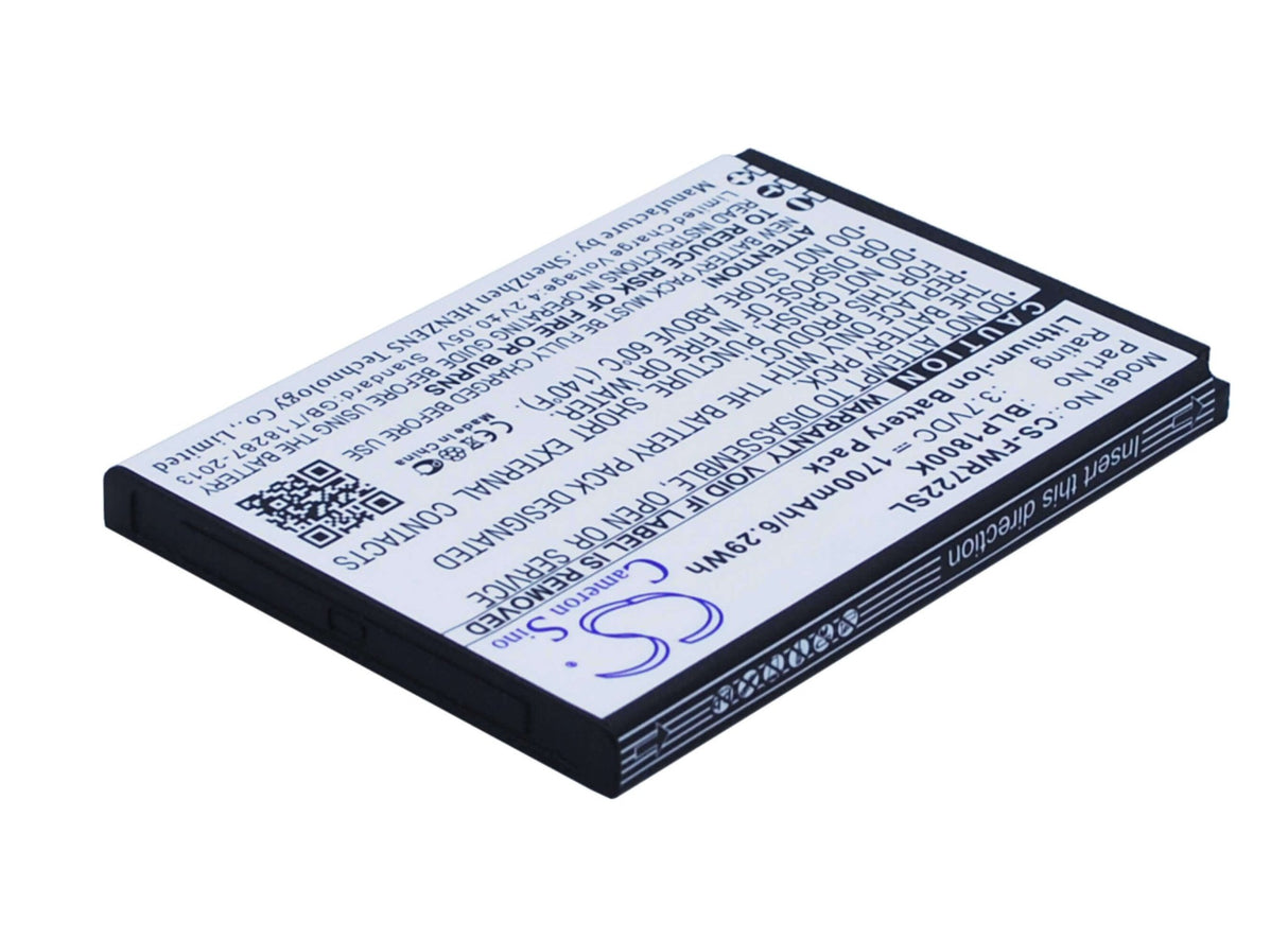 3.7V, Li-ion, 1700mAh, Hotspot battery fits Franklin Wireless, Blp1800k, R722, R774, 6.29Wh Hotspot Cameron Sino Technology Limited