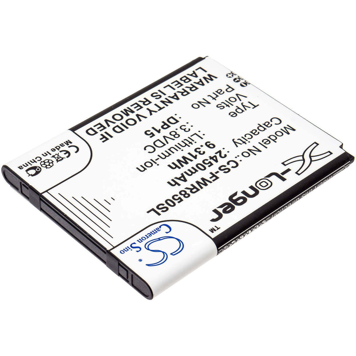 3.8V, Li-ion, 2450mAh, Hotspot battery fits T-mobile, Franklin Wireless, Dp15, R717, R850, 9.31Wh Hotspot Cameron Sino Technology Limited