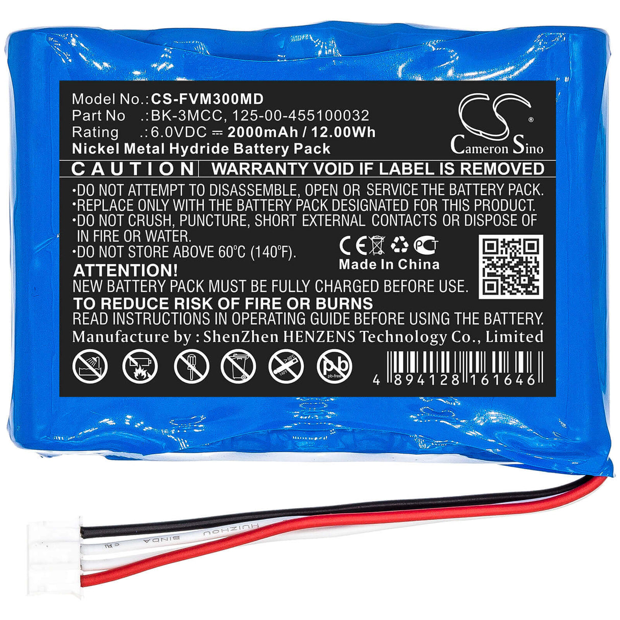 6.0V, Ni-MH, 2000mAh, Medical battery fits Fresenius, 110306-o, Injectomat 500, Injectomat 500d, 12.00Wh Medical Cameron Sino Technology Limited (Medical)