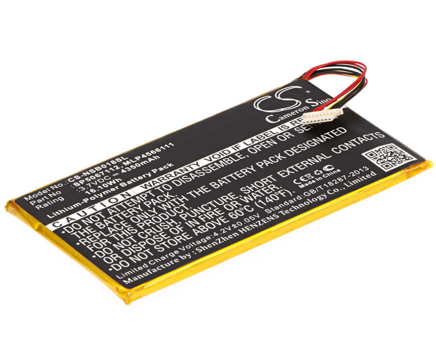 3.7V, Li-Polymer, 4350mAh, Tablet battery fits Fuhu, Mlp4566111, Dmtab In08a, Nabi Dreamtab Hd8, 16.10Wh Tablet Cameron Sino Technology Limited