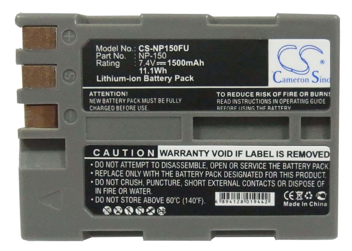 7.4V, Li-ion, 1500mAh, Camera battery fits Fujifilm, Bc-150, Bc-150, Finepix S5 Pro, 11.1Wh Camera Cameron Sino Technology Limited (Camera)