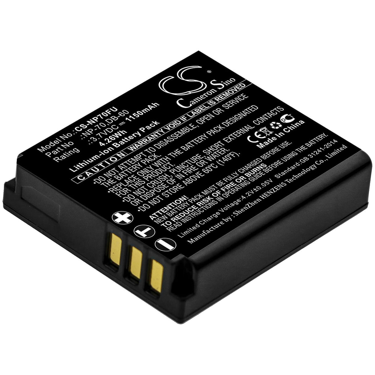 Camera Battery For Fujifilm Finepix F20, Finepix F40fd, 3.7v, 1150mah - 4.26wh Camera Cameron Sino Technology Limited (Camera)