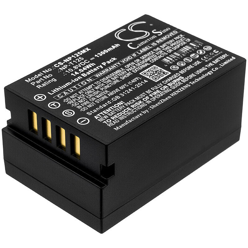 10.8V, Li-ion, 1300mAh, Camera battery fits Fujifilm, Np-t125, Gfx 50s, Medium Format Gfx, 14.04Wh Camera Cameron Sino Technology Limited (Camera)