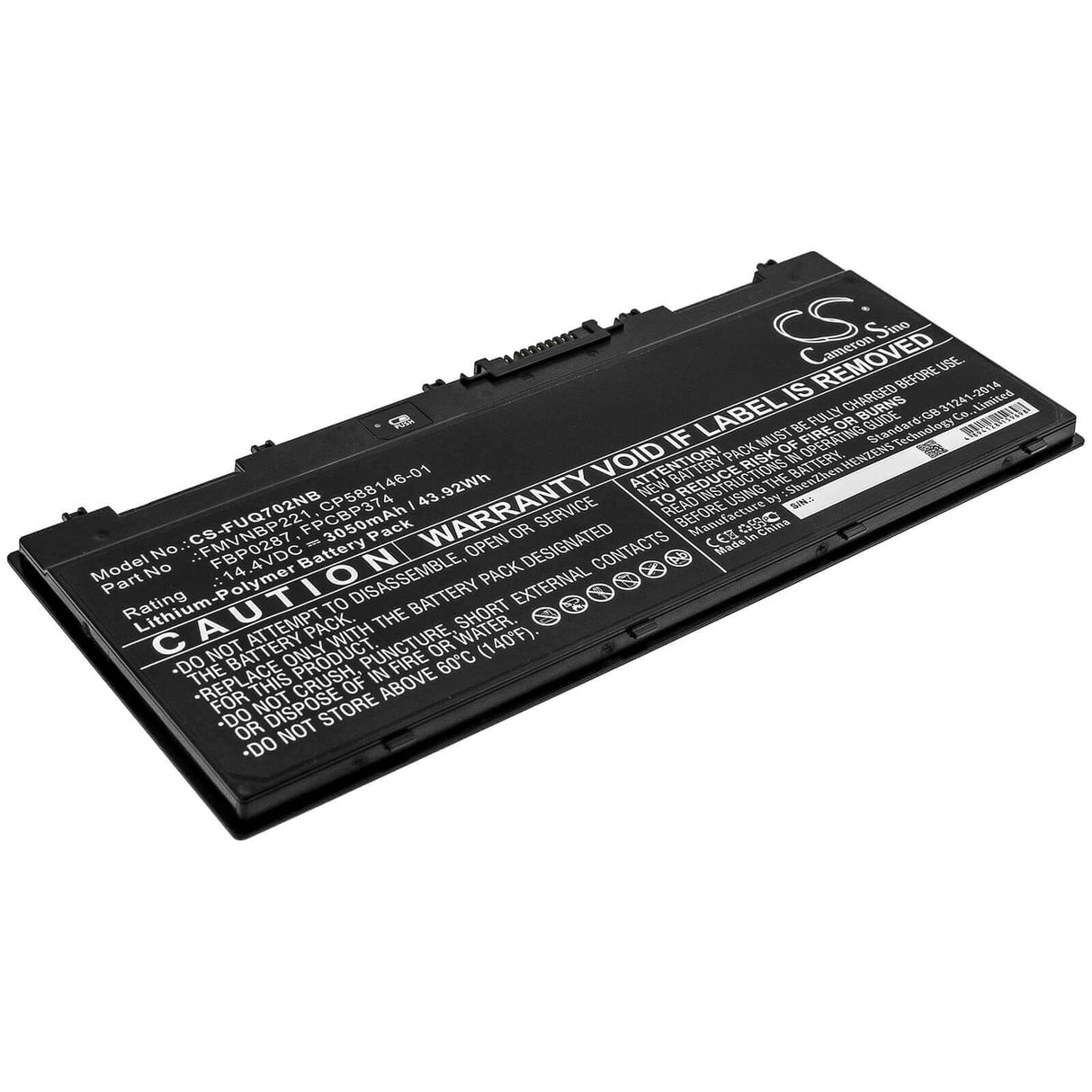 Battery For Fujit'su, Lifebook Q702, Stylistic Q702 14.4v, 3050mah - 43.92wh Notebook, Laptop Cameron Sino Technology Limited