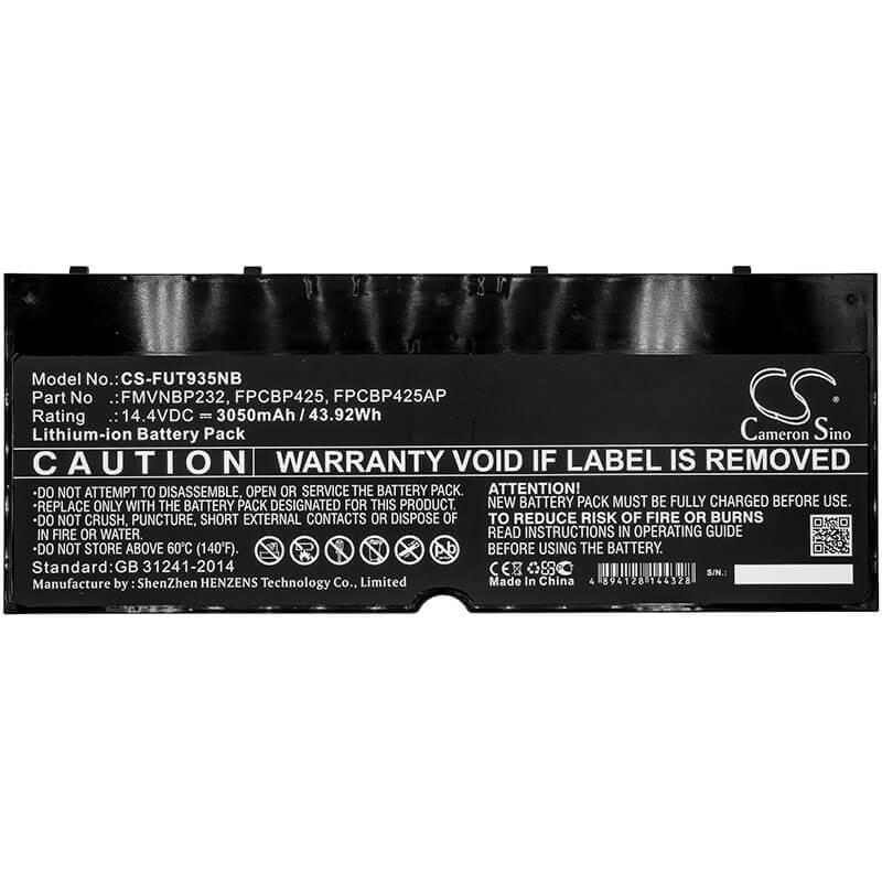 Battery For Fujit'su, Lifebook T904, Lifebook T904u 14.4v, 3050mah - 43.92wh Notebook, Laptop Cameron Sino Technology Limited