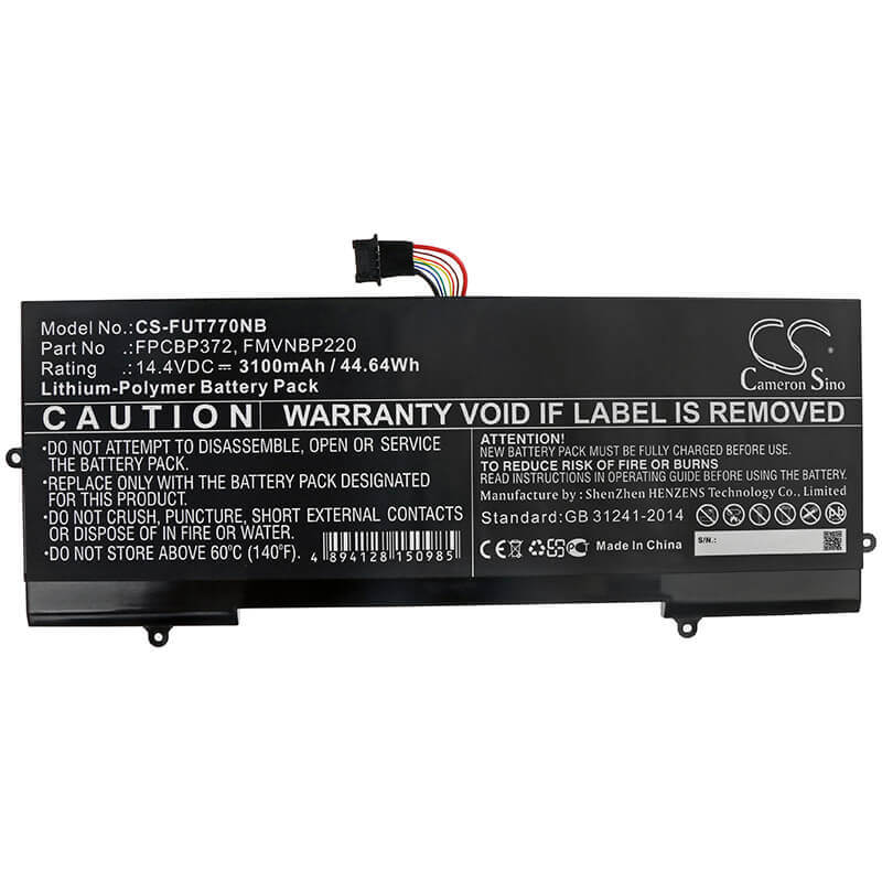 Battery For Fujit'su, Lifebook U77 14.4v, 3100mah - 44.64wh Notebook, Laptop Cameron Sino Technology Limited