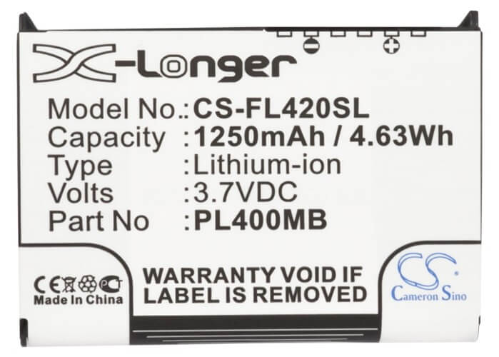 3,7V, Li-ion, 1250mAh, batterie PDA adaptée à Fujitsu, Pharos, 10600405394, Loox 400, Loox 410, 4,63Wh PDA, Pocket PC Cameron Sino Technology Limited